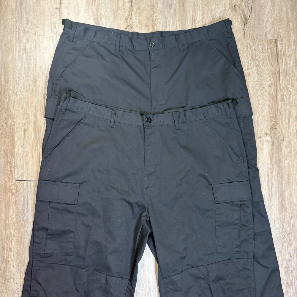 Lot of 2 National Patrol Cargo Pants 2XL Regular Black 46x32 Ripstop Tactical